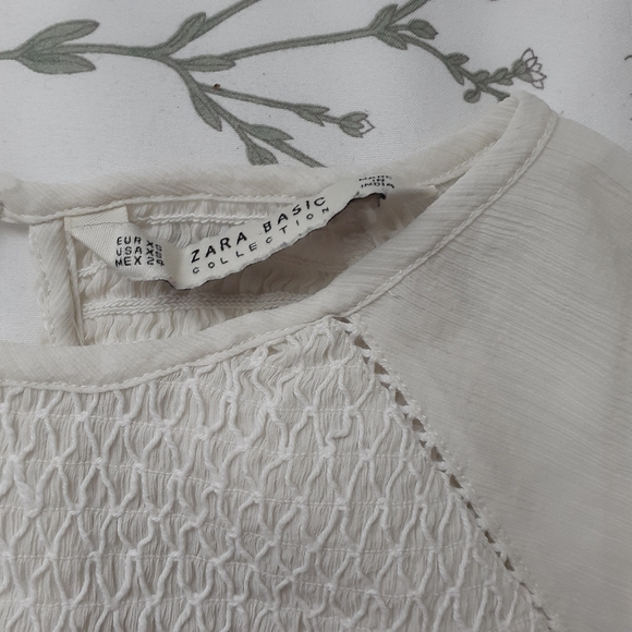 ❤ White High Neck Long Sleeve Zara Blouse XS - Picture 3 of 5